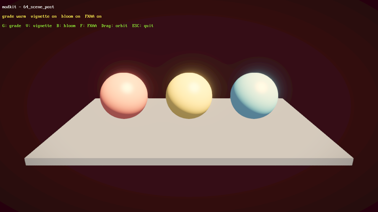 Example 64 - scene renderer post-processing.